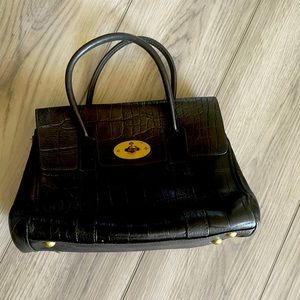 Small Mulberry handbag. Black leather.